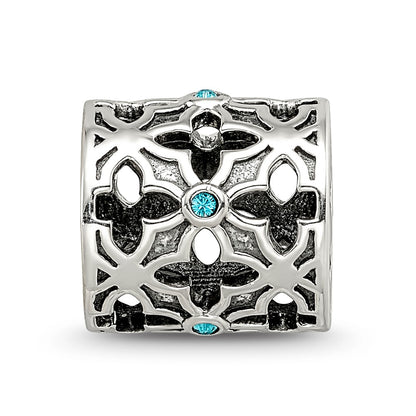 Sterling Silver Reflections Moroccan Lattice with crystals Bead