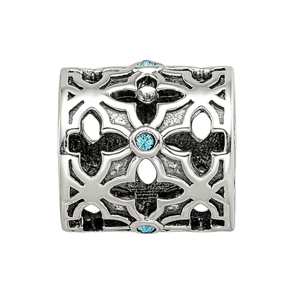 Sterling Silver Reflections Moroccan Lattice with crystals Bead