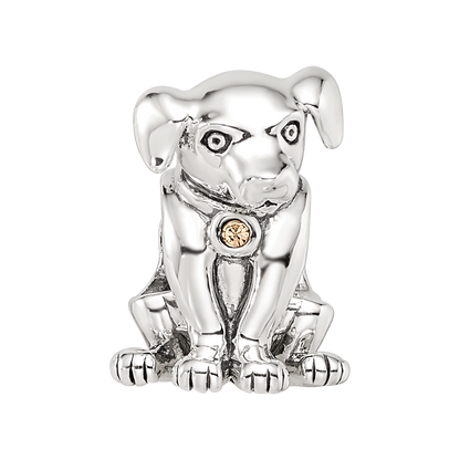 Sterling Silver Reflections Crystal Lab Puppy Bead