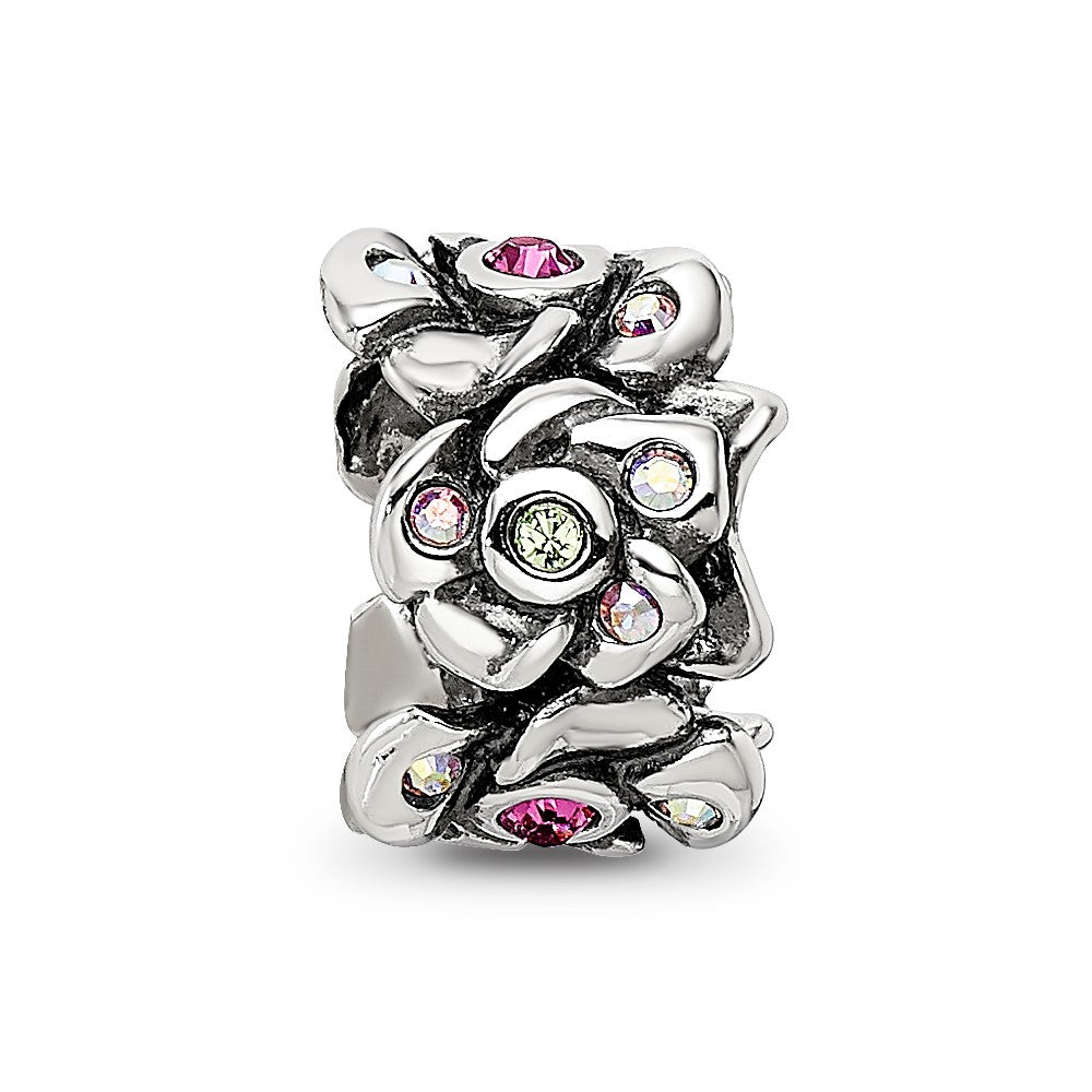 Sterling Silver Reflections Crystals Cherry Blossoms Bead
