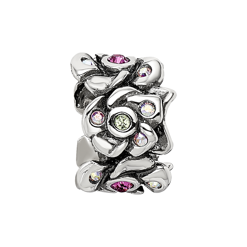 Sterling Silver Reflections Crystals Cherry Blossoms Bead