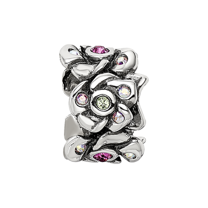 Sterling Silver Reflections Crystals Cherry Blossoms Bead