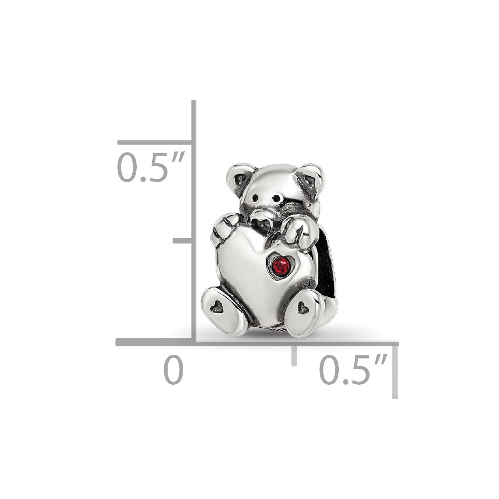 Sterling Silver Reflections Crystals Teddy Bear Bead
