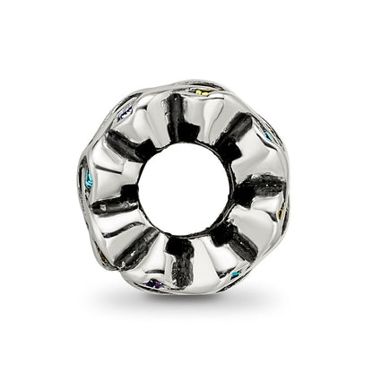 Sterling Silver Reflections Crystals Mandala Spacer Bead