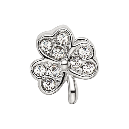 Sterling Silver Reflections Enameled Crystal Shamrock Bead