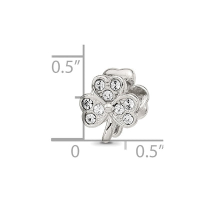 Sterling Silver Reflections Enameled Crystal Shamrock Bead
