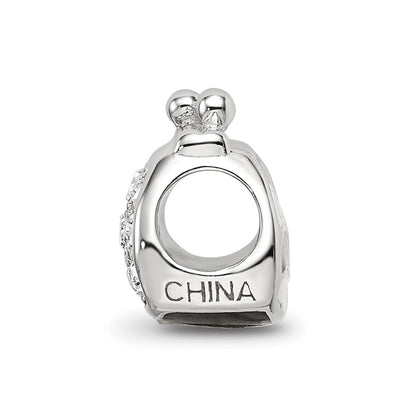Sterling Silver Reflections Enamel Crystal Purse Bead