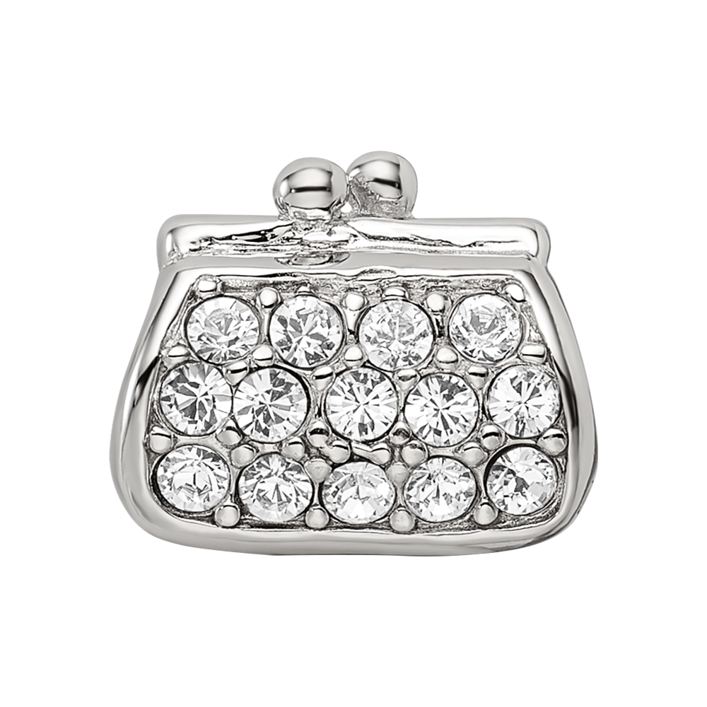 Sterling Silver Reflections Enamel Crystal Purse Bead