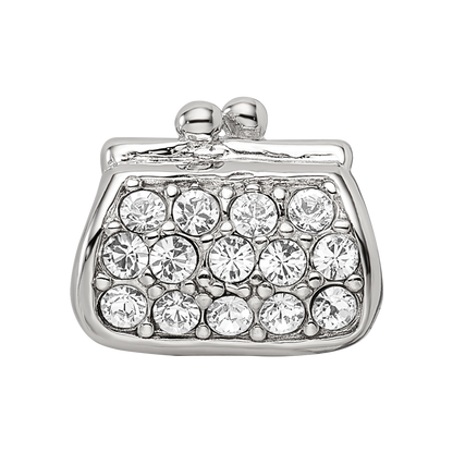 Sterling Silver Reflections Enamel Crystal Purse Bead