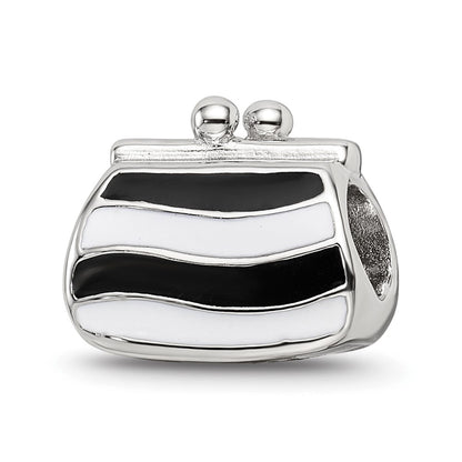 Sterling Silver Reflections Enamel Crystal Purse Bead