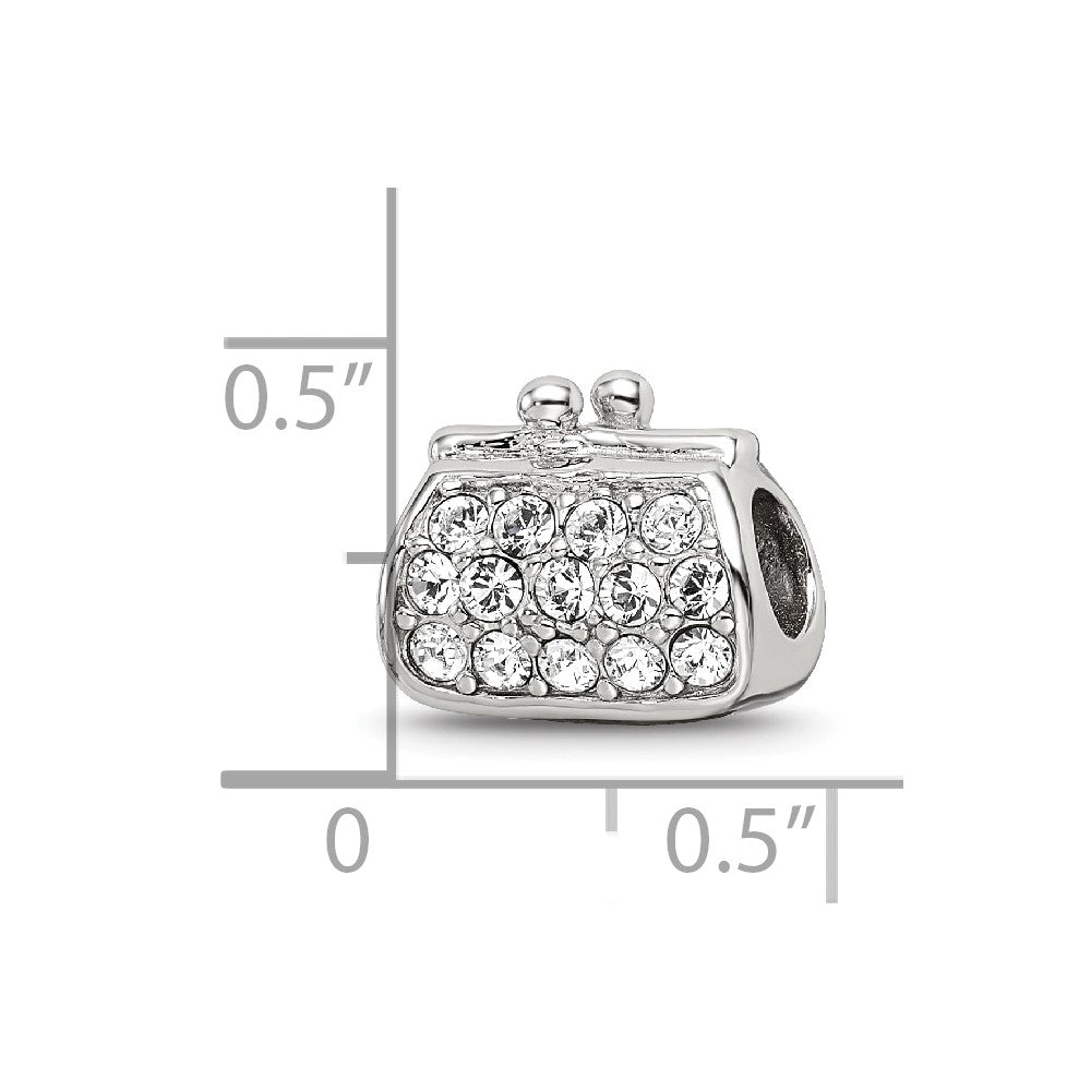 Sterling Silver Reflections Enamel Crystal Purse Bead