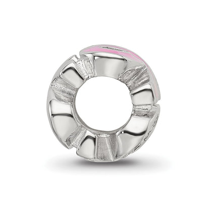 Sterling Silver Reflections Pink Enameled Crystal 16 Bead