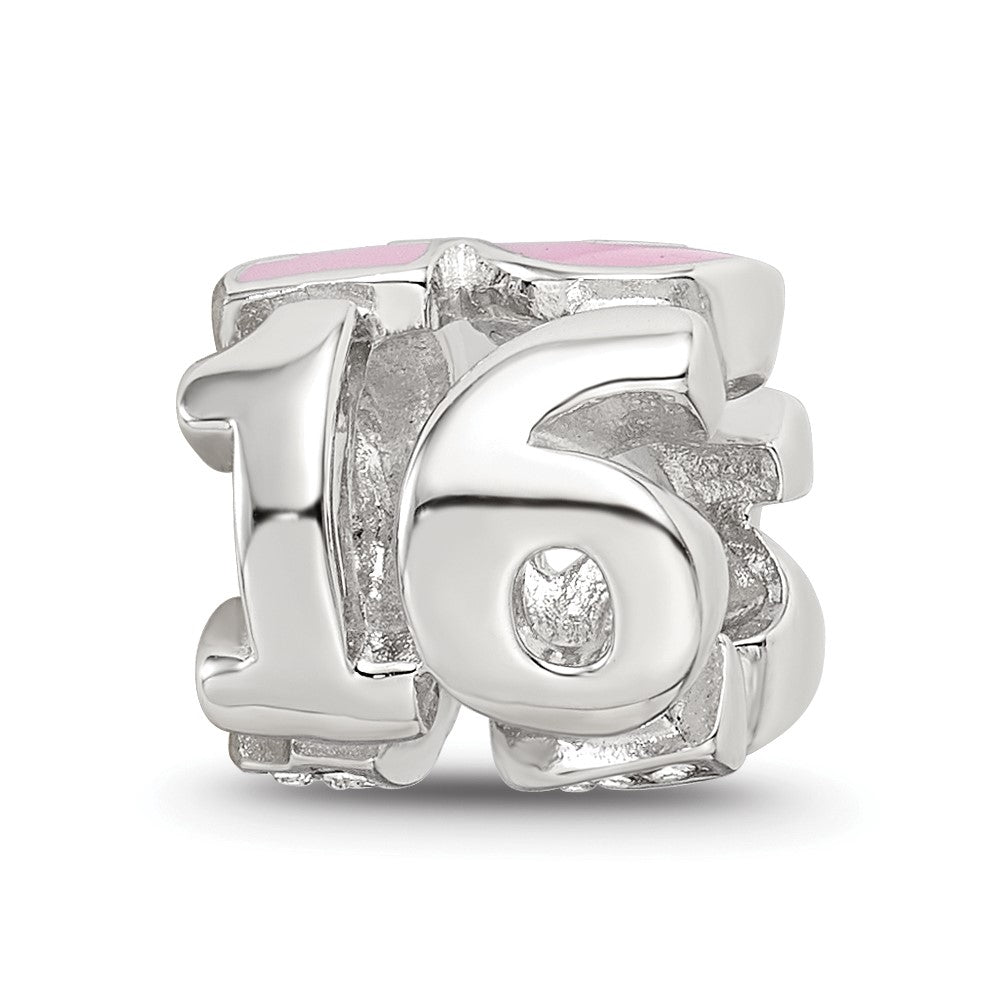 Sterling Silver Reflections Pink Enameled Crystal 16 Bead