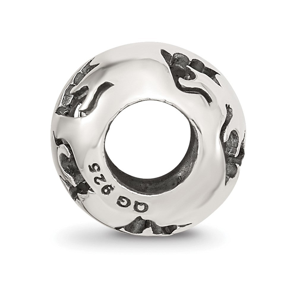 Sterling Silver Reflections Cutout Cat Bead