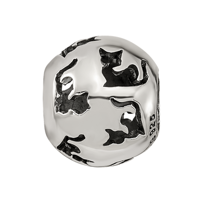 Sterling Silver Reflections Cutout Cat Bead