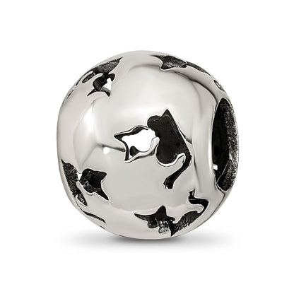 Sterling Silver Reflections Cutout Cat Bead