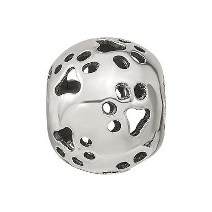 Sterling Silver Reflections Cutout Paw Prints Bead