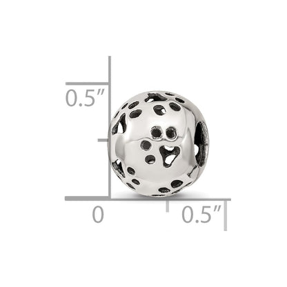Sterling Silver Reflections Cutout Paw Prints Bead