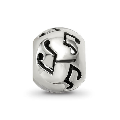 Sterling Silver Reflections Cutout Music Note Bead