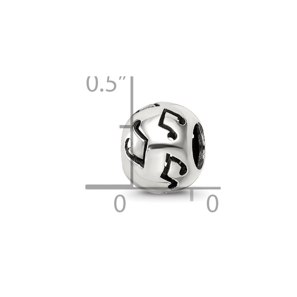 Sterling Silver Reflections Cutout Music Note Bead