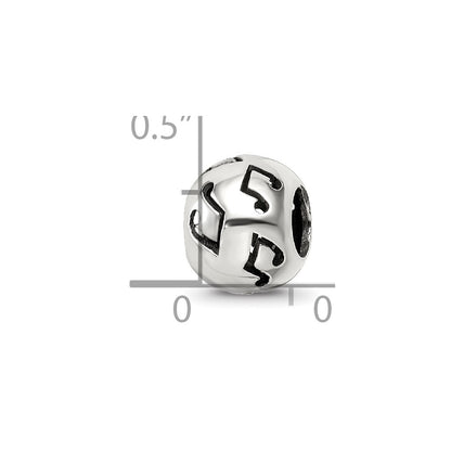 Sterling Silver Reflections Cutout Music Note Bead