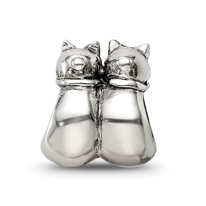 Sterling Silver Reflections Twin Cats Bead