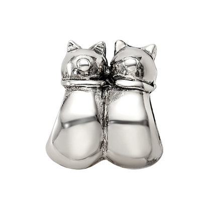 Sterling Silver Reflections Twin Cats Bead