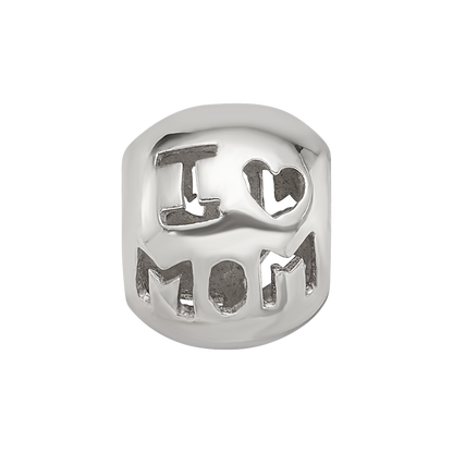 Sterling Silver Reflections Cutout I Heart Mom Bead