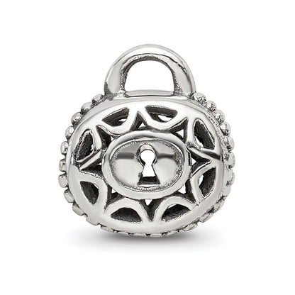 Sterling Silver Reflections Filigree Padlock Bead