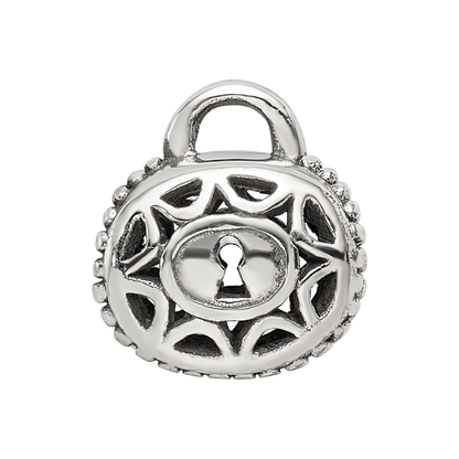Sterling Silver Reflections Filigree Padlock Bead