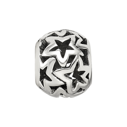 Sterling Silver Reflections Cutout Stars Bead