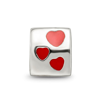 Sterling Silver Reflections Red Enameled Love You Bead