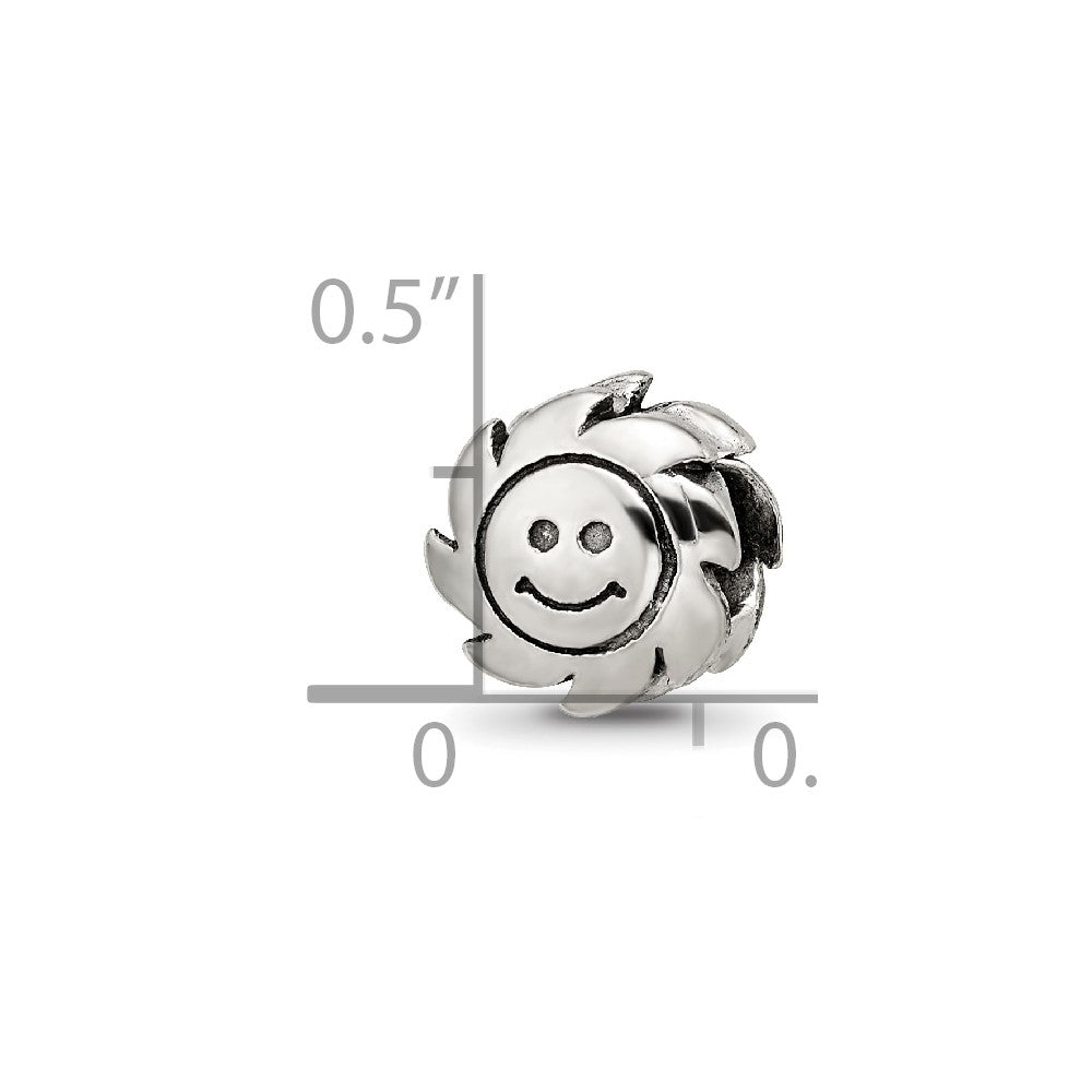 Sterling Silver Reflections Smiling Sun Bead