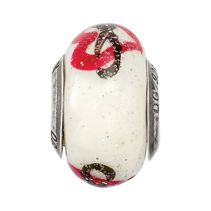 Sterling Silver Reflections Heart Infinity Murano Glass Bead