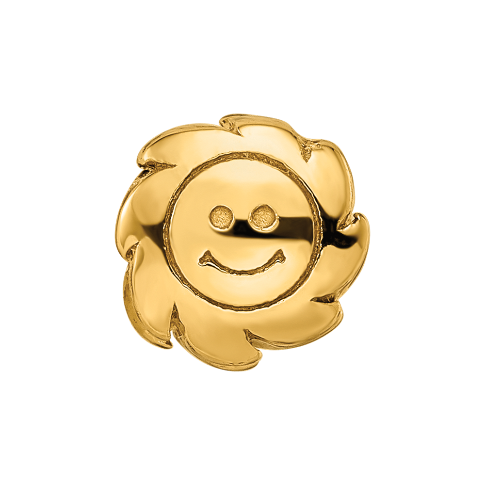 Sterling Silver Gold-plated Reflections Smiling Sun Bead