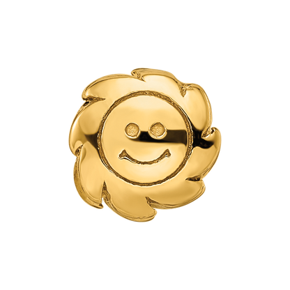 Sterling Silver Gold-plated Reflections Smiling Sun Bead