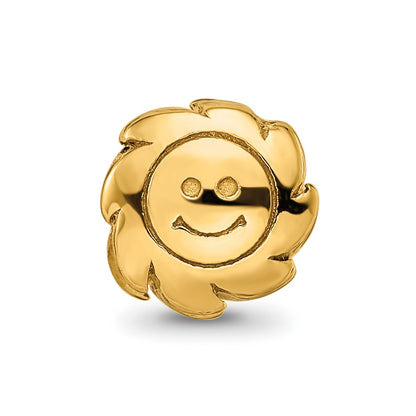 Sterling Silver Gold-plated Reflections Smiling Sun Bead