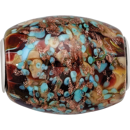 Ster.Silver Reflections Multi-color Glitter Desert Sunset Fenton Glass Bead