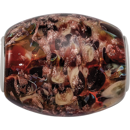 Ster.Silver Reflections Multi-color Glitter Kalico Kitty Fenton Glass Bead