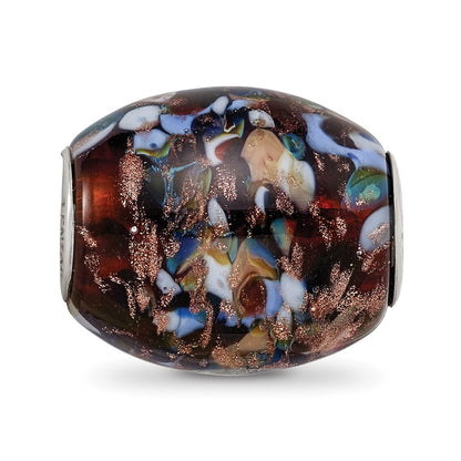 Ster.Silver Reflections Multi-color Glitter Country Girl Fenton Glass Bead
