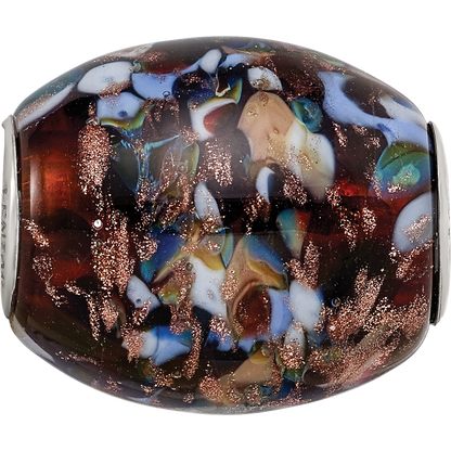 Ster.Silver Reflections Multi-color Glitter Country Girl Fenton Glass Bead