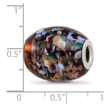 Ster.Silver Reflections Multi-color Glitter Country Girl Fenton Glass Bead