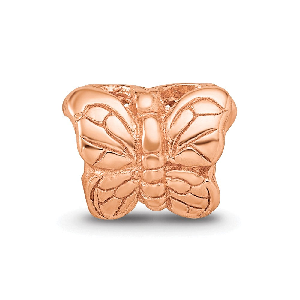 Sterling Silver Reflections Rose Gold-plated Butterfly Bead