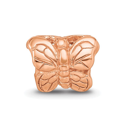 Sterling Silver Reflections Rose Gold-plated Butterfly Bead