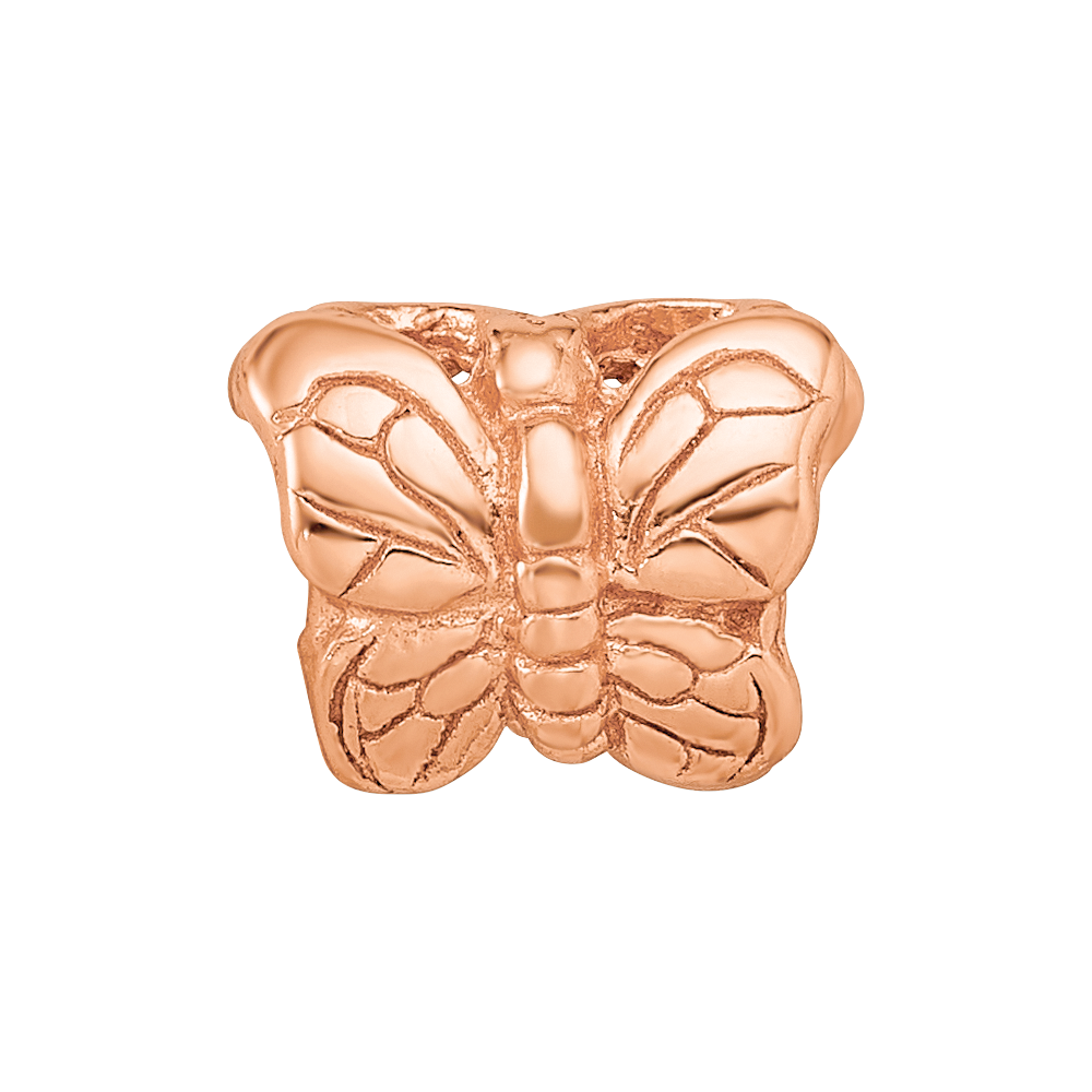 Sterling Silver Reflections Rose Gold-plated Butterfly Bead