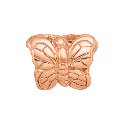 Sterling Silver Reflections Rose Gold-plated Butterfly Bead