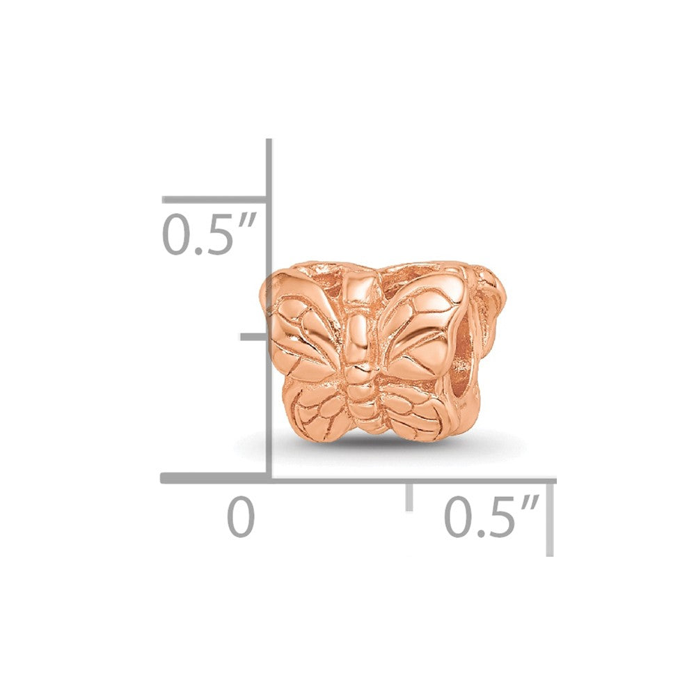 Sterling Silver Reflections Rose Gold-plated Butterfly Bead