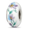 Sterling Silver Reflections Misty Morning Flowers Fenton Glass Bead
