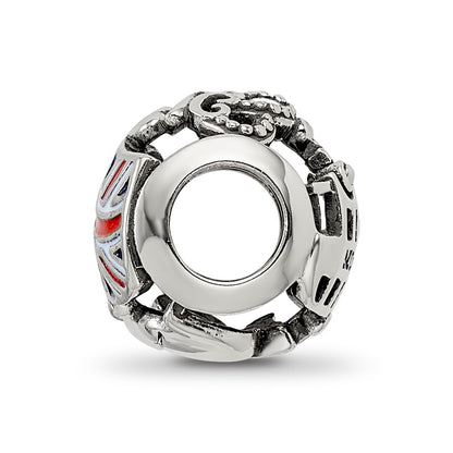 Sterling Silver Reflections Enameled England Theme Bead
