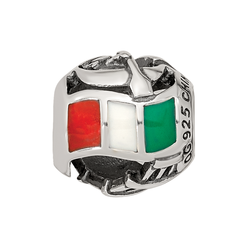 Sterling Silver Reflections Enameled Italy Theme Bead
